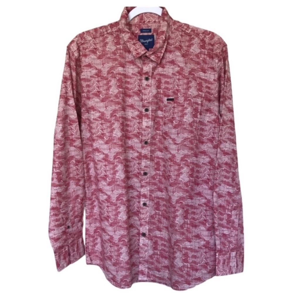 Wrangler Long Sleeves Button Down Western Cowboy Shirt Size L